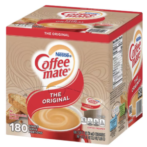 Coffee-mate Liquid Coffee Creamer Singles, Non-Dairy, Original, 0.38 fl oz, 180 ct